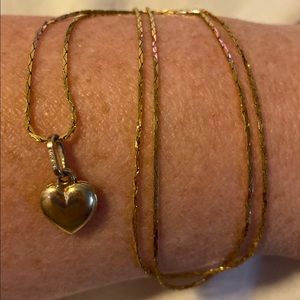 Golden heart pendant with 24” chain